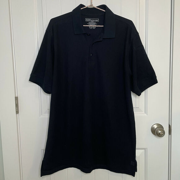 5.11 Tactical Series Men's Shooting Shirt Short Sleeve Golf Polo Shirt Black Lg - Picture 1 of 10